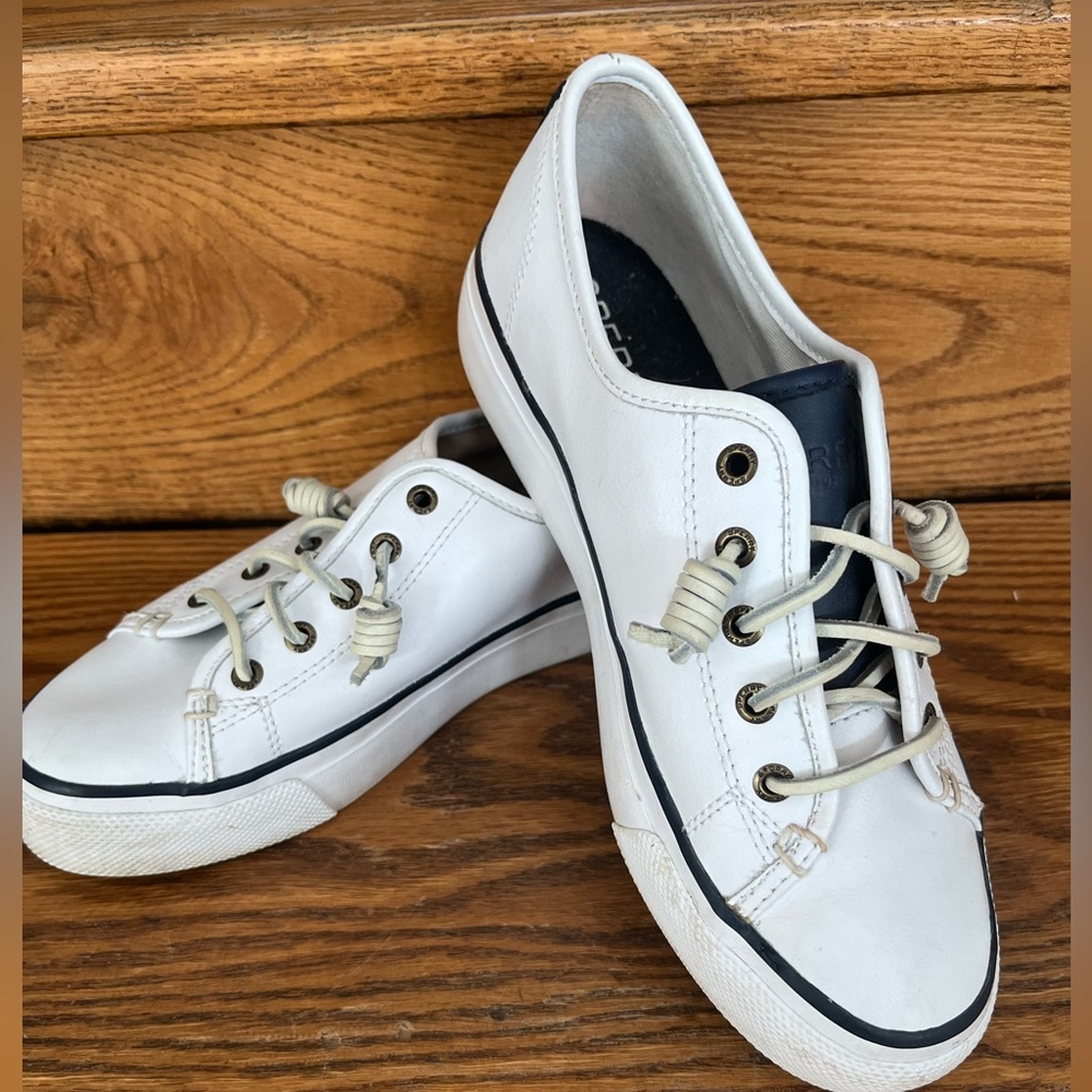 Sperry White Leather Sneakers